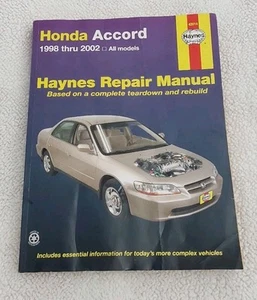 Honda Accord 1998 thru 2002 Haynes Repair Manual: All Models - Picture 1 of 4