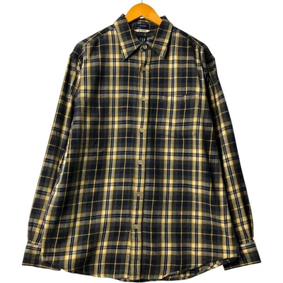 Б/у расслабленная фланелевая клетчатая рубашка с длинным рукавом GAP мужской размер L - Изображение 1 из 4