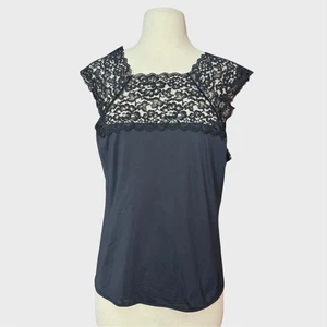Vintage Women's Large Black Lace Cami Goth Gothic Corporate Goth Witchy - Picture 1 of 7