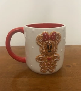 Disney Minnie Mouse Gingerbread Mug-Raised Minnie Mouse TWO SIDED Christmas - Picture 1 of 4