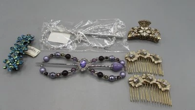 Pinzas para el cabello con diamantes de imitación peines accesorios de joyería flor Foto 1 de 4