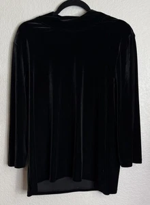 Blusa Top Talbots Mujer XL Terciopelo Negro Cachicho Salir Vacaciones Preppy - Imagen 1 de 8