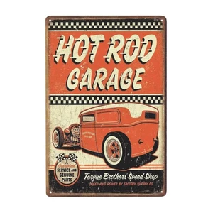 Man Cave Dekor Hot Rod Garage - Rat Rod Blechschild, 12 x 8 Zoll Vintage Metall - Bild 1 von 8