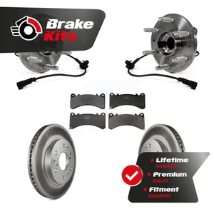 Front Hub Bearing Coated Brake Rotor & Pad Kit For 2014-2018 GMC Sierra 1500 4WD - Picture 1 of 1