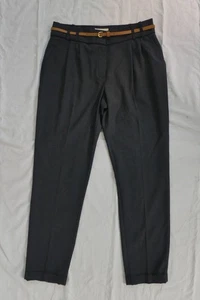 Laura Ashley Weekend Navy Blue Dotted Belted Ankle Trousers UK 10 - Picture 1 of 5