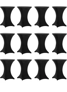 Tina's 12 Pack 32x43 Inch Highboy Spandex Cocktail Table 32x43", 12pc Black - Picture 1 of 8