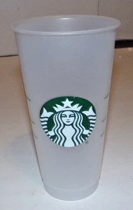 7" Starbucks 24 Unzen Frosty Kunststoff Kaltgetränke Becher Becher mit Maßen - Bild 1 von 7