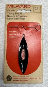 Vintage Milward Tatting Shuttle A1640 with Hook Sealed Card England NOS - Picture 1 of 4