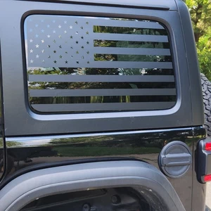 PAR de calcomanías adhesivas de bandera americana de un color para Jeep Wrangler Unlimited todo el año - Imagen 1 de 2