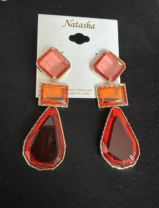 Natasha Glas Ohrhänger / rot - Bild 1 von 4