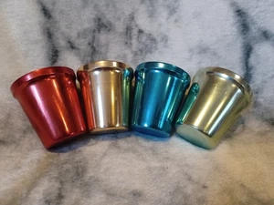 Metall Steigbügelbecher 4er Set Harlekin Farben - Bild 1 von 4