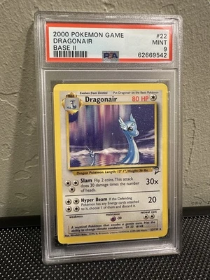 1999 Pokemon Base Set 2 Dragonair #22 English Non-Holo Rare 22/130 - PSA 9 MINT - Image 1 of 4