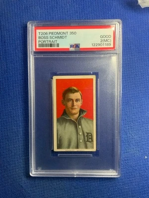 T206 Piedmont 350: BOSS SCHMIDT Portrait, Detroit Tigers ~ PSA 2(MC) - Image 1 of 2
