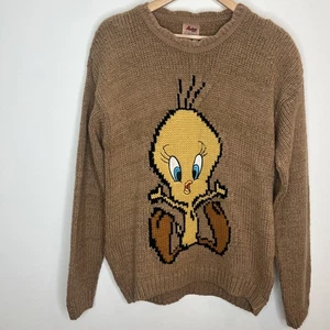 Vintage 80s Tweety Bird Sweater By Andrea Design Made In Mexico Looney Tunes L - Bild 1 von 12