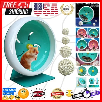 Ходовое колесо для хомяка Whisper-Quiet 7 дюймов с регулируемой подставкой для маленьких домашних животных - Изображение 1 из 4
