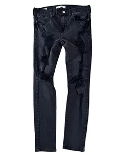 PacSun Black Distressed Mid-Rise Skinny Denim Jeans Men's Size 29 X 30 - Picture 1 of 24