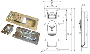 CHIUSURA A FARFALLA PICCOLA AD INCASSO SOLO 4,5 cm FLIGHT CASE FLYCASE - Picture 1 of 1