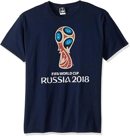FIFA Men's Russia 2018 Tees, Blue//Color Trophy Logo, x-Large Cover