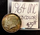 1964 Kennedy Half Dollar Unc Wild Color! Enn Coins