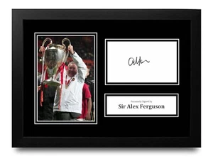 Sir Alex Ferguson Signed A4 Framed Photo Display Autograph Manchester United COA - Picture 1 of 5