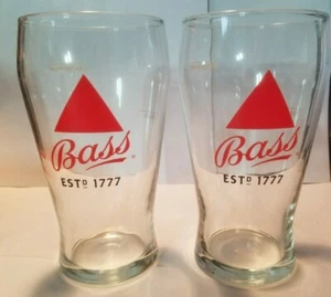 Lot of 2 Bass EST d 1777 Bier Beer Glasses 16oz - Picture 1 of 2