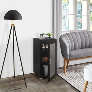 Kings Brand - Black Curio Accent Storage Cabinet for Living Room & Bedroom - Picture 1 of 5