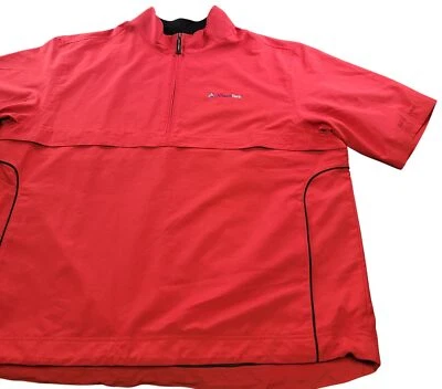 Cutter and Buck Mens XL WindTec Red Half Zip Pullover Alliance Bank Logo - Image 1 of 4