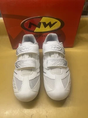 全新 白色 Northwave Eclipse Pro 41 7-1/2EU 8-1/2US 26.6 厘米 男式 公路自行车鞋 — 第 1/4 张图片