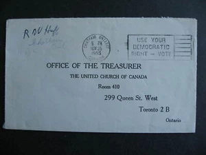 Canada 1955 stampless cover, slogan cancel, not caught for postage due! - Picture 1 of 2