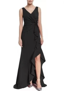 LSISI DAMEN V-AUSSCHNITT FORMELL SCHWARZ ABENDKLEID/BRAUTJUNGFERNKLEID - Bild 1 von 8