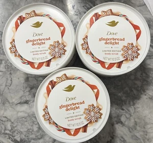 Menge 3 Dove Holiday Treats Körperpeeling LEBKUCHENVERGNÜGEN Limitierte Auflage 10,5 Unzen - Bild 1 von 4