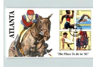 1996 OLYMPIC Summer Games SET of 5 with all 20 stamps! Hand Painted, ea. with 4 - Picture 1 of 5