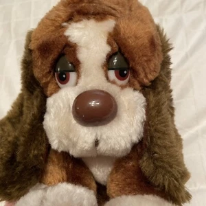 Russ Berrie & Co Baxter Basset Hound Stuffed Plush Dog Sad Eyes Vintage 7” - Picture 1 of 7