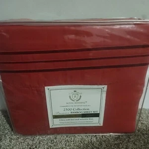 Royal Bedding 2500 Collection Bamboo Sheet Set King size red - Picture 1 of 4