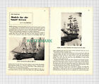 C3174) Ship Models For BBC Television GFB Robinson - 1970 Small Article