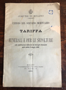 Commune De Milano. Bureau Du Service Mortuario. Taux Pei Funérailles 1889