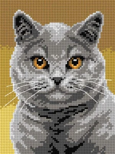Lona Orchidea Needlepoint para media puntada sin hilo British Shorthair 3356F - Imagen 1 de 1