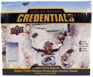 2022-23 Upper Deck CREDENTIALS Hockey Factory Sealed Hobby Box - Picture 1 of 2