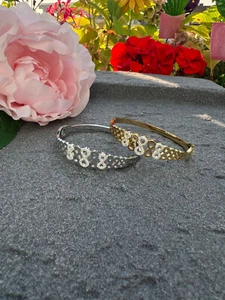 Pulsera mujer acero inoxidable ocho 316L oro plata pedrería brazalete sin níquel - Imagen 1 de 9