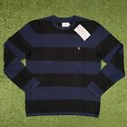 Farah Black Marl Stripe Knit Sweatshirt - Size Medium (RRP: £65)