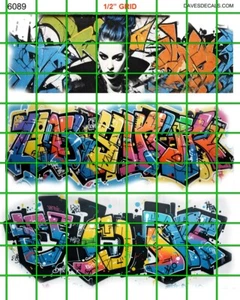 6089 DAVE'S DECAL URBAN GRAFFITI WALL BOXCAR STREET ART CITY GRID 1/2" - Picture 1 of 4