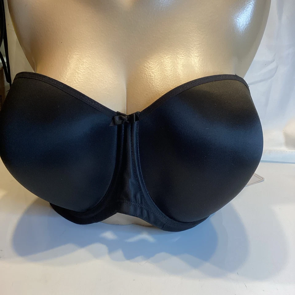 Elomi EL1230 Molded Underwire Strapless Bra 40 F Black