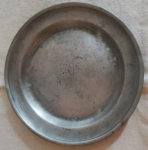 ANTIQUE 1700s PEWTER PLATE ENGRAVED ON BACK "PEABODY" ESSEX COUNTY MASS. vafo - Picture 1 of 18
