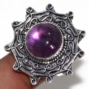 Natural Amethyst 925 Silver Plated Gemstone Ring Us 9 Aesthetic Jewellery AU y40 - Picture 1 of 3