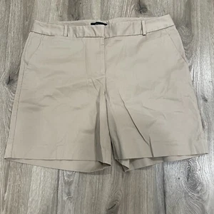 Talbots The Weekend Chino Khaki Tan Mid Thigh Shorts Women’s Size 14 - Picture 1 of 5