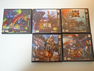 Lot5 Nintendo 3DS Monster Hunter 3G & 4 & 4G & X & XX CAPCOM NTSC-J Japan MHS - Image 1 of 4