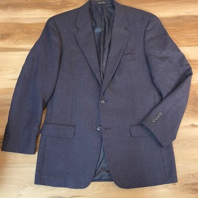 Club Room Blazer Mens 42L Sports Coat 2 Button 100% Lambs Wool Silk Blue - Image 1 of 4