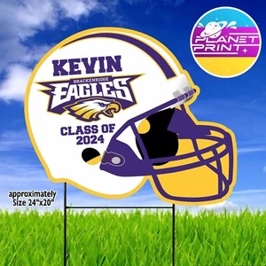 Personalized Football Helmet Team Spirit yard sign! Weather proof - Picture 1 of 2