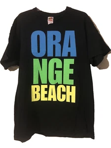 VTG - Black "Orange Beach" Short Sleeve T-shirt - XL - Picture 1 of 3