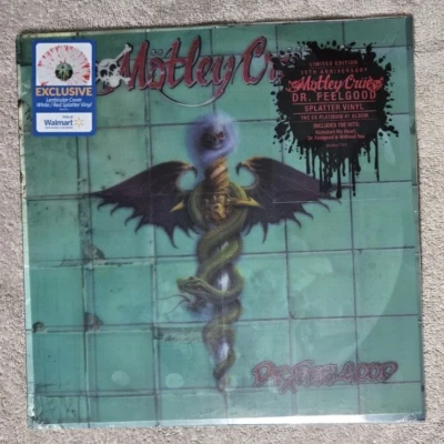 MOTLEY CRUE DR FEELGOOD LP RED/WHITE SPLATTER 3D ART PIC DISC VINYL EXCLUSIVE ED - Image 1 of 4